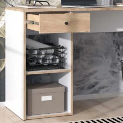 Schreibtisch "Sirio" Weiß/Goldkraft Eiche 120 X 50 Cm Vicco -Vicco m5469 05 ol