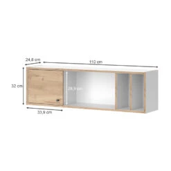 Wandregal "Sirion" Weiß/Goldkraft Eiche 110 X 32 Cm Vicco -Vicco m5471 03 ol