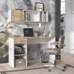 Wandregal "Sirion" Weiß/Goldkraft Eiche 110 X 32 Cm Vicco -Vicco m5471 04 ol