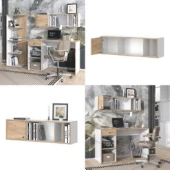 Wandregal "Sirion" Weiß/Goldkraft Eiche 110 X 32 Cm Vicco -Vicco m5471 08 ol