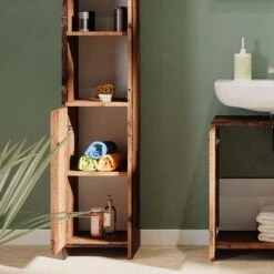 Badschrank "Kiko" Eiche Rustikal 30 X 190 Cm Vicco -Vicco m5482 05 ol