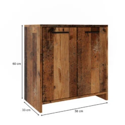 Waschbeckenunterschrank "Kiko" Eiche Rustikal 58 X 60 Cm Vicco -Vicco m5484 03 ol