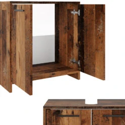 Waschbeckenunterschrank "Kiko" Eiche Rustikal 58 X 60 Cm Vicco -Vicco m5484 06 ol