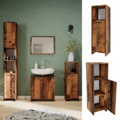 Midischrank "Kiko" Eiche Rustikal 30 X 95 Cm Vicco -Vicco m5485 02 ol