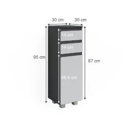 Midischrank "J-Shape" Weiß/Anthrazit 30 X 95 Cm Vicco -Vicco m5509 03 ol