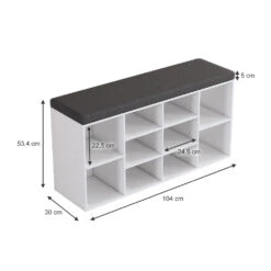 Schuhbank "Tamara" Weiß 104 X 53.5 Cm 10 Fächer Oskar Store -Vicco m5530 03 ol