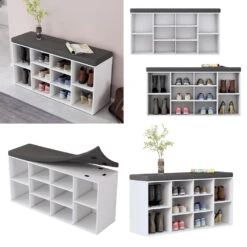 Schuhbank "Tamara" Weiß 104 X 53.5 Cm 10 Fächer Oskar Store -Vicco m5530 08 ol