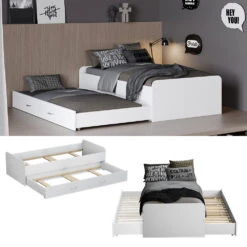 Kinderbett "Jaspar" Weiß 90x200 Cm Mit Lattenrost, Ohne Matratze Oskar Store -Vicco m5537 02 ol