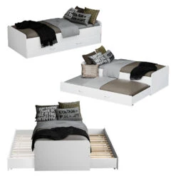 Kinderbett "Jaspar" Weiß 90x200 Cm Mit Lattenrost, Ohne Matratze Oskar Store -Vicco m5537 07 ol