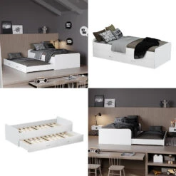 Kinderbett "Jaspar" Weiß 90x200 Cm Mit Lattenrost, Ohne Matratze Oskar Store -Vicco m5537 08 ol