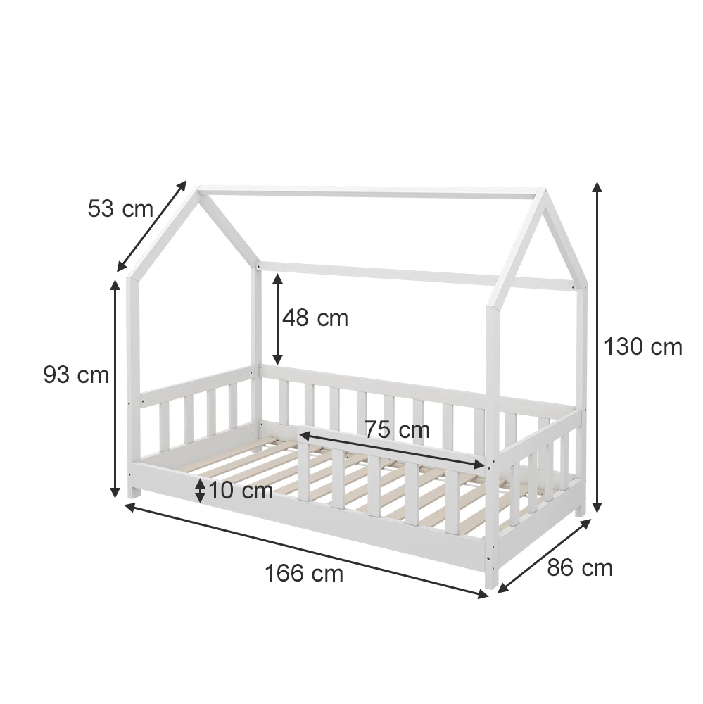 Hausbett "Michelle" Weiß 80x160 Cm Mit Rausfallschutz Oskar Store 5 Hausbett "Michelle" Weiß 80x160 Cm Mit Rausfallschutz Oskar Store – Bild 3