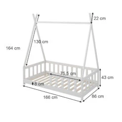 Tipi-Bett "Susanna" Weiß 80x160 Cm Mit Rausfallschutz Oskar Store 11 Tipi-Bett "Susanna" Weiß 80x160 Cm Mit Rausfallschutz Oskar Store -Vicco m5568 03 ol