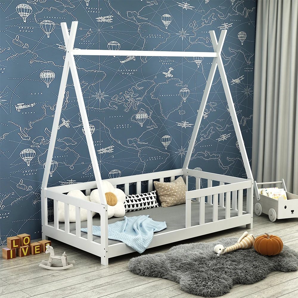 Tipi-Bett "Susanna" Weiß 80x160 Cm Mit Rausfallschutz Oskar Store 6 Tipi-Bett "Susanna" Weiß 80x160 Cm Mit Rausfallschutz Oskar Store – Bild 4