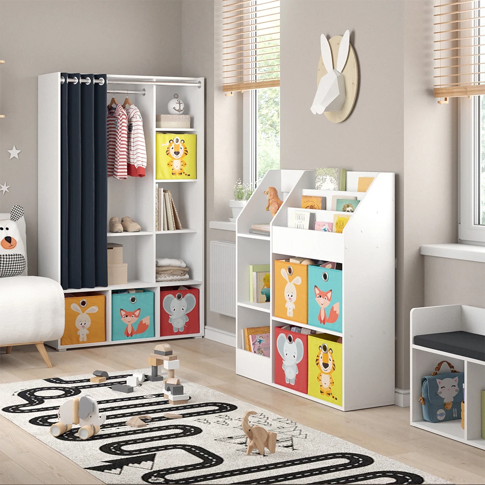 Kinderregal "Luigi" Weiß 100.4 X 114.2 Cm Mit 4 Faltboxen (bunt) Vicco 6 Kinderregal "Luigi" Weiß 100.4 X 114.2 Cm Mit 4 Faltboxen (bunt) Vicco – Bild 4