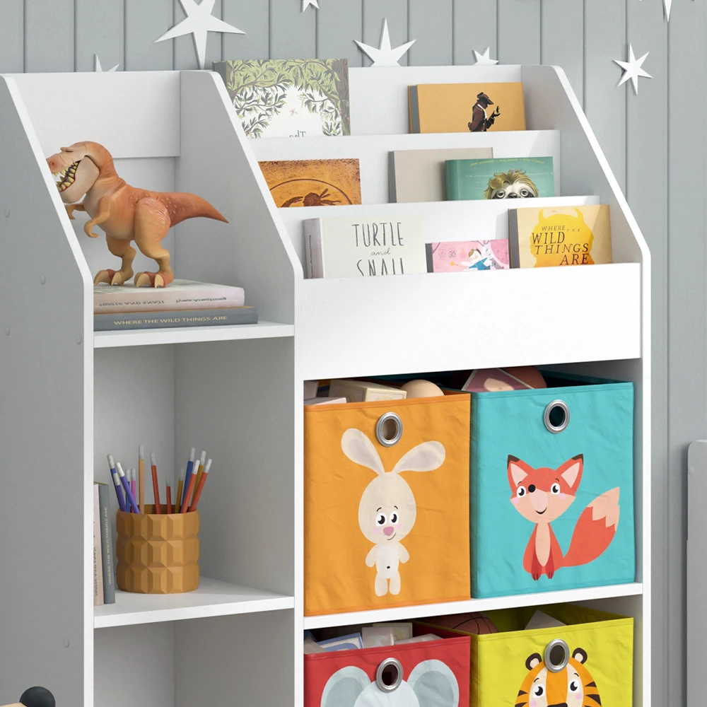 Kinderregal "Luigi" Weiß 100.4 X 114.2 Cm Mit 4 Faltboxen (bunt) Vicco 7 Kinderregal "Luigi" Weiß 100.4 X 114.2 Cm Mit 4 Faltboxen (bunt) Vicco – Bild 5