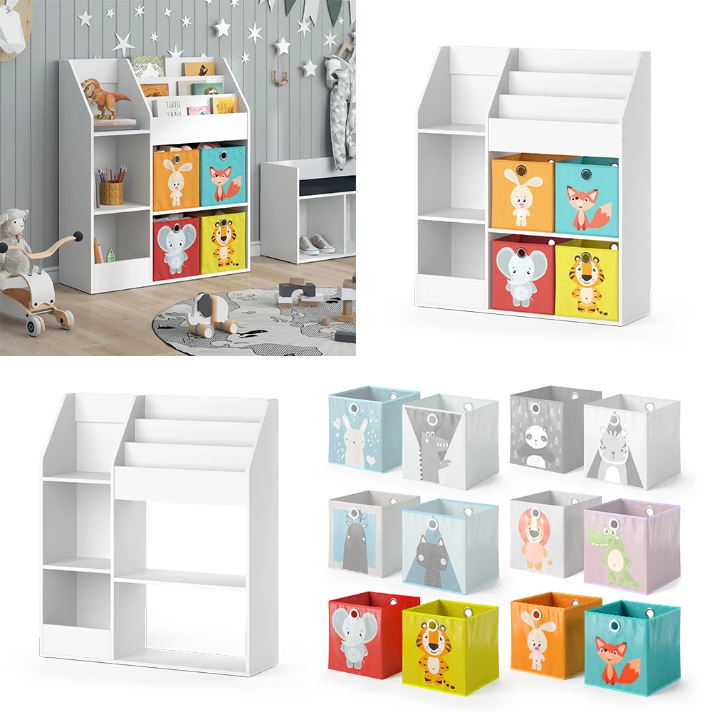 Kinderregal "Luigi" Weiß 100.4 X 114.2 Cm Mit 4 Faltboxen (bunt) Vicco 10 Kinderregal "Luigi" Weiß 100.4 X 114.2 Cm Mit 4 Faltboxen (bunt) Vicco – Bild 8