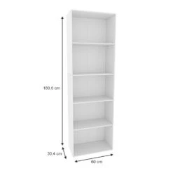 Bücherregal "Bob" Weiß 60 X 190 Cm Mit 5 Fächern Oskar Store 11 Bücherregal "Bob" Weiß 60 X 190 Cm Mit 5 Fächern Oskar Store -Vicco m5628 03 ol