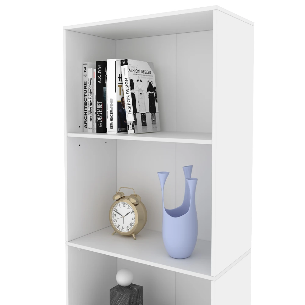 Bücherregal "Bob" Weiß 60 X 190 Cm Mit 5 Fächern Oskar Store 8 Bücherregal "Bob" Weiß 60 X 190 Cm Mit 5 Fächern Oskar Store – Bild 6