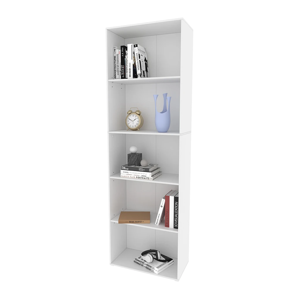 Bücherregal "Bob" Weiß 60 X 190 Cm Mit 5 Fächern Oskar Store 9 Bücherregal "Bob" Weiß 60 X 190 Cm Mit 5 Fächern Oskar Store – Bild 7