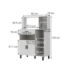 Hochschrank "Emanuel" Weiß 90 Cm Oskar Store -Vicco m5693 03 ol