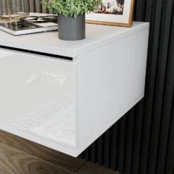 Nachttisch "Samira" Weiß 49 X 23 Cm Mit LED Beleuchtung Vicco -Vicco m5704 05 ol