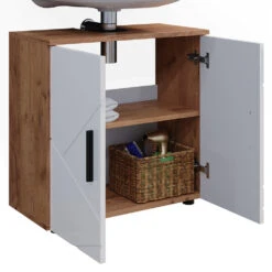 Waschbeckenunterschrank "Irma" Eiche/Weiß Hochglanz 60 X 59 Cm Vicco -Vicco m5710 06 ol