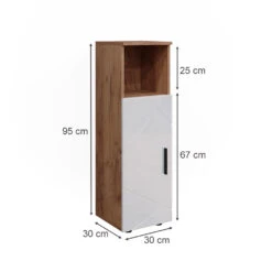 Midischrank "Irma" Eiche/Weiß Hochglanz 30 X 95 Cm Vicco 12 Midischrank "Irma" Eiche/Weiß Hochglanz 30 X 95 Cm Vicco -Vicco m5711 03 ol