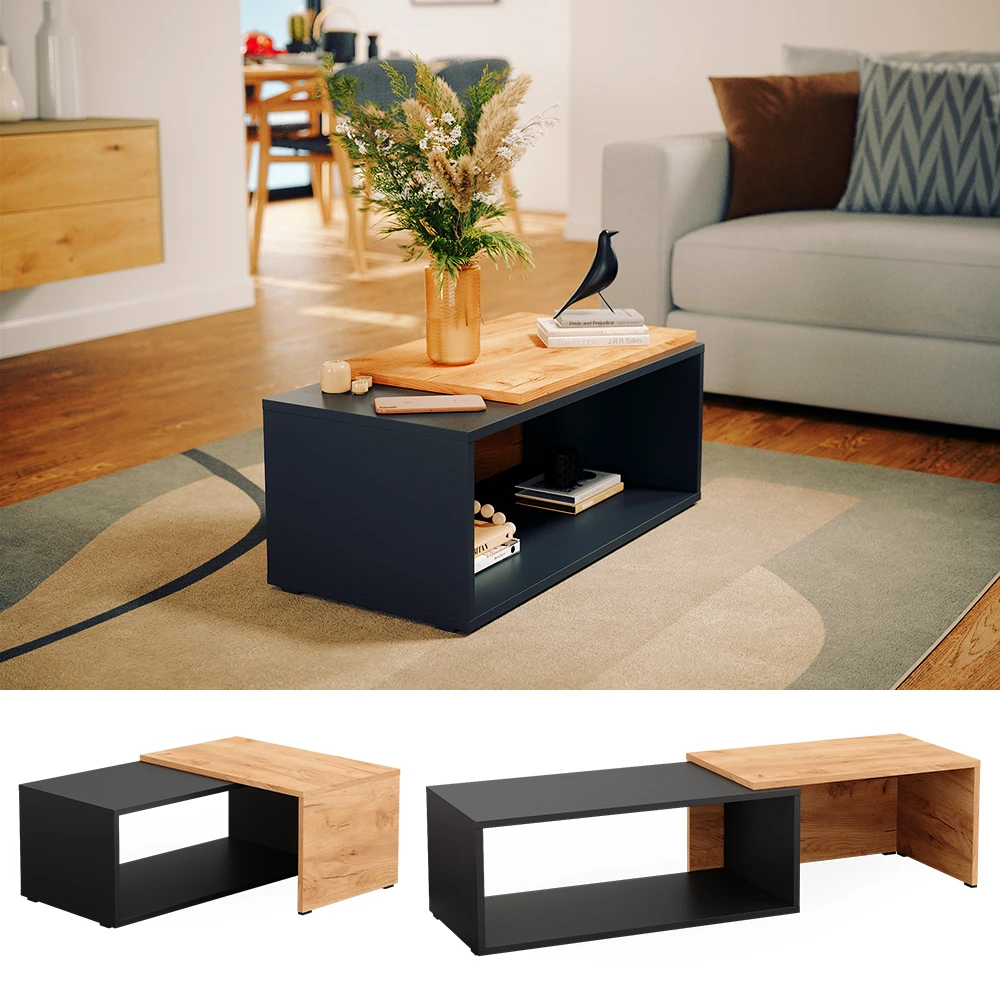 Couchtisch "Bert" Anthrazit/Eiche 76.6 X 30.8 Cm Vicco 4 Couchtisch "Bert" Anthrazit/Eiche 76.6 X 30.8 Cm Vicco – Bild 2