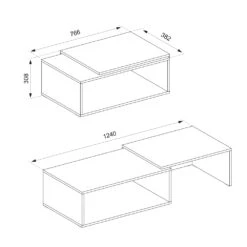 Couchtisch "Bert" Anthrazit/Eiche 76.6 X 30.8 Cm Vicco 11 Couchtisch "Bert" Anthrazit/Eiche 76.6 X 30.8 Cm Vicco -Vicco m5719 03 ol