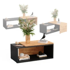 Couchtisch "Bert" Anthrazit/Eiche 76.6 X 30.8 Cm Vicco 15 Couchtisch "Bert" Anthrazit/Eiche 76.6 X 30.8 Cm Vicco -Vicco m5719 07 ol