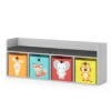 Kinderregal "Luigi" Hellgrau 142.4 X 53.4 Cm 4 Fächer, Mit Faltboxen Bunt Vicco -Vicco m5723 fb2046 47 01 ol