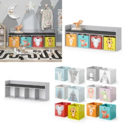 Kinderregal "Luigi" Hellgrau 142.4 X 53.4 Cm 4 Fächer, Mit Faltboxen Bunt Vicco 17 Kinderregal "Luigi" Hellgrau 142.4 X 53.4 Cm 4 Fächer, Mit Faltboxen Bunt Vicco -Vicco m5723 fb2046 47 08 ol