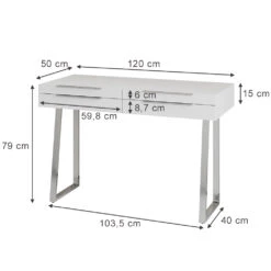 Schreibtisch "Alexia" Weiß 120 X 50 Cm Mit Schubladen Oskar Store -Vicco m5753 03 ol