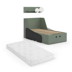 Kinderbett "Krokodil" Grün 80x160 Cm Mit Schublade Und Matratze Vitalispa