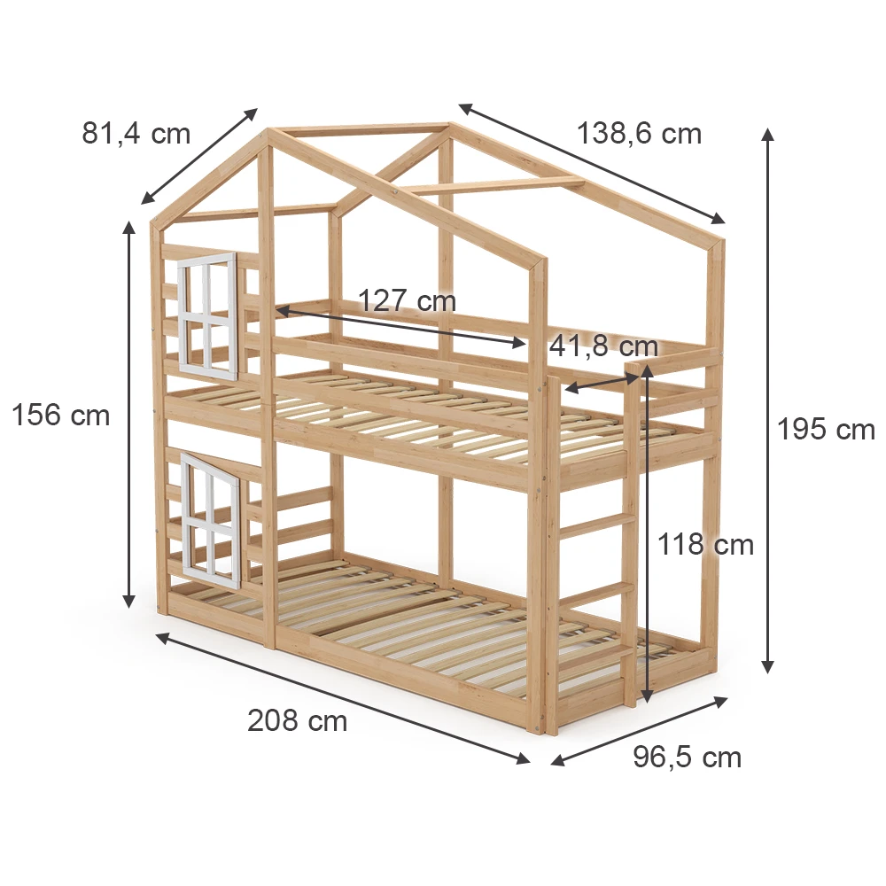 Kinderbett "Maja" 200x90 Cm Natur VitaliSpa 5 Kinderbett "Maja" 200x90 Cm Natur VitaliSpa – Bild 3
