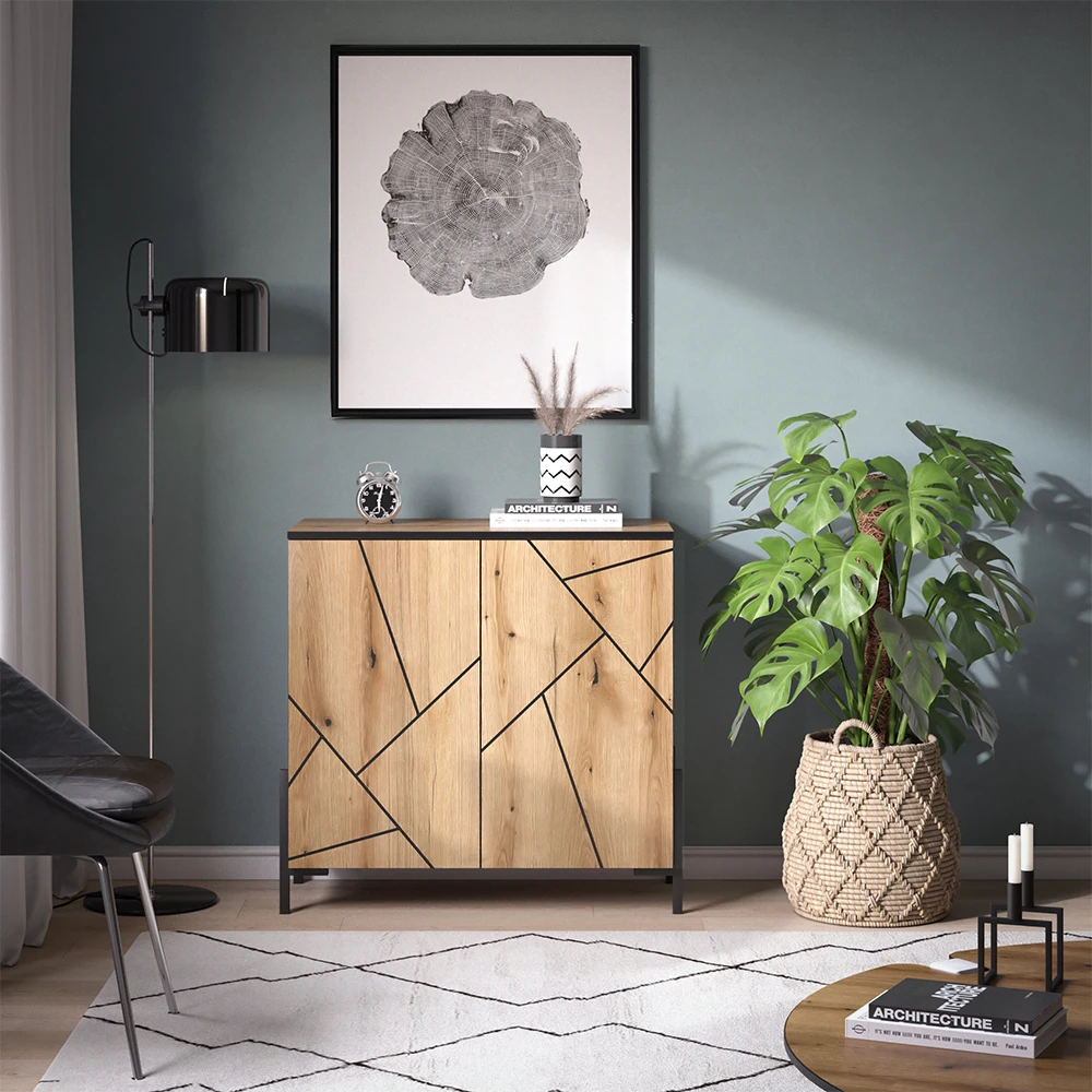 Sideboard "Hatto" Eiche 84 X 80.1 Cm Vicco 6 Sideboard "Hatto" Eiche 84 X 80.1 Cm Vicco – Bild 4