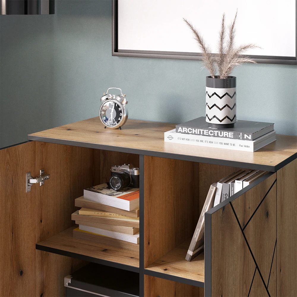 Sideboard "Hatto" Eiche 84 X 80.1 Cm Vicco 7 Sideboard "Hatto" Eiche 84 X 80.1 Cm Vicco – Bild 5