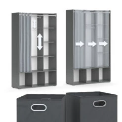 Kleiderschrank "Luigi" Grau 105.8 X 178.1 Cm Mit Faltboxen (grau) Vicco 15 Kleiderschrank "Luigi" Grau 105.8 X 178.1 Cm Mit Faltboxen (grau) Vicco -Vicco m5862 fb1737 06 ol