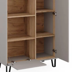 Bücherregal "Tirion" Cashmere-Eiche/Goldkraft Eiche 85.2 X 147.8 Cm Mit Tür, 1 Klappe Und 3 Offenen Fächern Vicco -Vicco m5890 06 ol