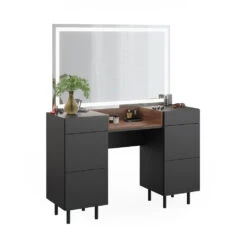 Schminktisch "Anika" Anthrazit/Nussbaum 120 Cm Mit LED-Spiegel Vicco 16 Schminktisch "Anika" Anthrazit/Nussbaum 120 Cm Mit LED-Spiegel Vicco -Vicco m5904 sled 07 ol