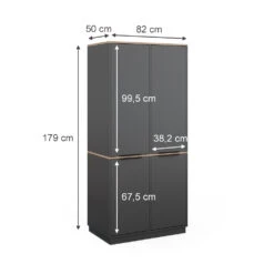 Kleiderschrank "Betti" Anthrazit/Eiche 82 X 179 Cm Mit 4 Türen Vicco -Vicco m5907 03 ol