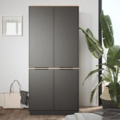 Kleiderschrank "Betti" Anthrazit/Eiche 82 X 179 Cm Mit 4 Türen Vicco -Vicco m5907 04 ol