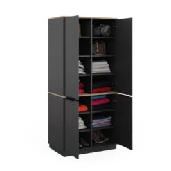 Kleiderschrank "Betti" Anthrazit/Eiche 82 X 179 Cm Mit 4 Türen Vicco -Vicco m5907 07 ol