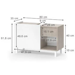 Waschtischunterschrank "Arianna" Greige/Weiß Vicco -Vicco m5931 03 ol