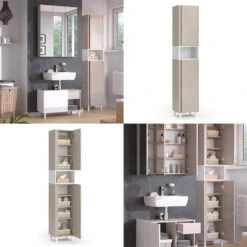 Hochschrank "Arianna" Greige/Weiß Vicco -Vicco m5932 08 ol