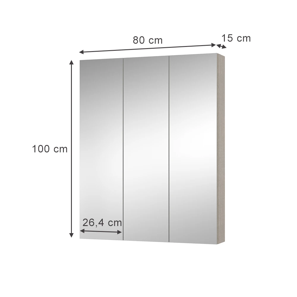 Spiegelschrank "Arianna" Greige Vicco 5 Spiegelschrank "Arianna" Greige Vicco – Bild 3