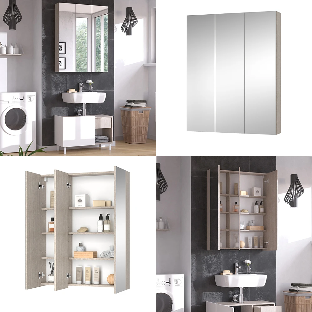 Spiegelschrank "Arianna" Greige Vicco 10 Spiegelschrank "Arianna" Greige Vicco – Bild 8