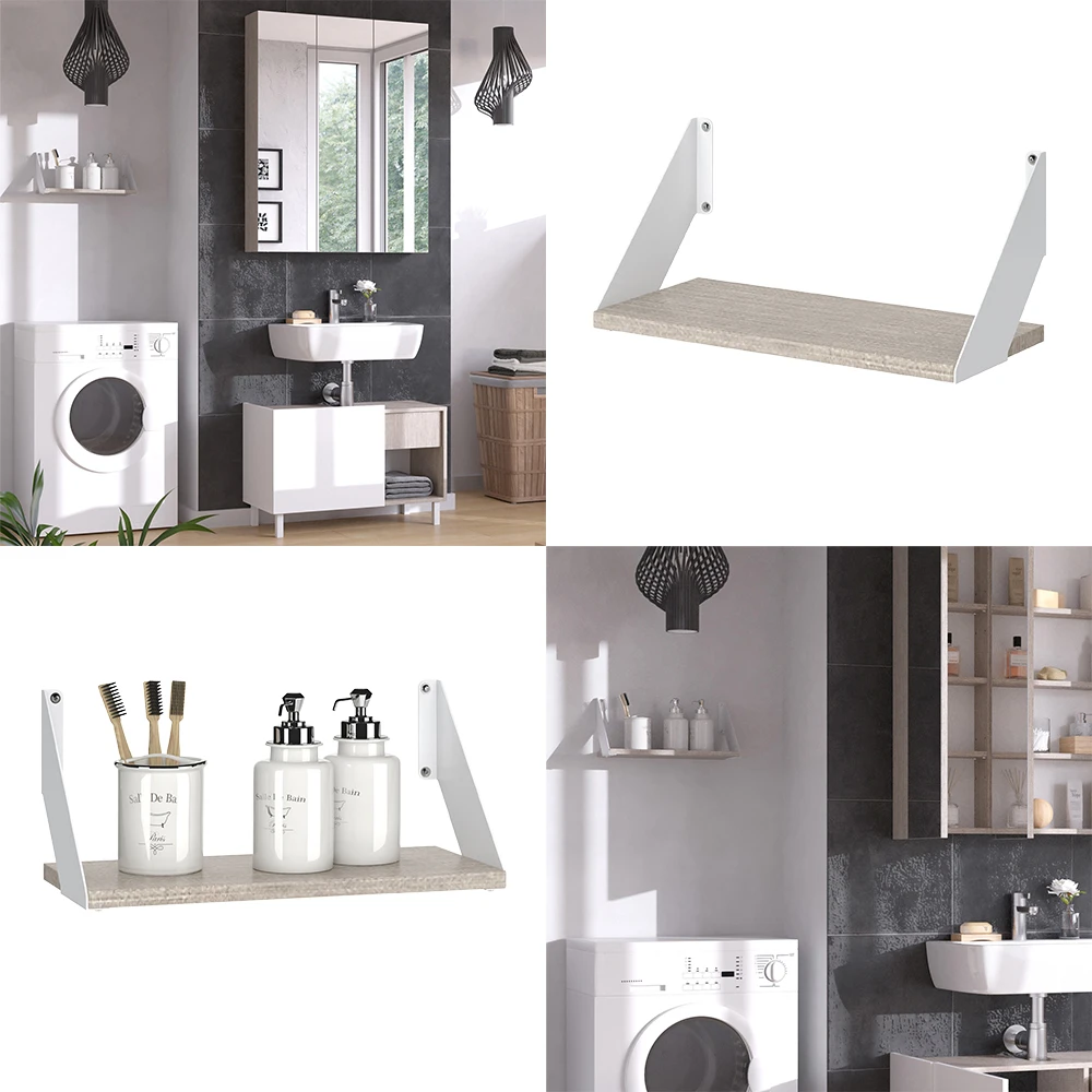 Wandregal "Arianna" Greige/Weiß Vicco 10 Wandregal "Arianna" Greige/Weiß Vicco – Bild 8