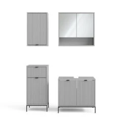 Badmöbelset "Eliza" Grau 4er Set Vicco