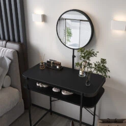 Vicco Schminktisch "Skip", Schwarz, 80 Cm Mit Spiegel -Vicco m6008 05 ol